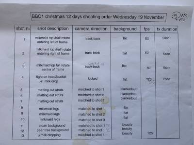 The 12 Days of Christmas - shooting order 3